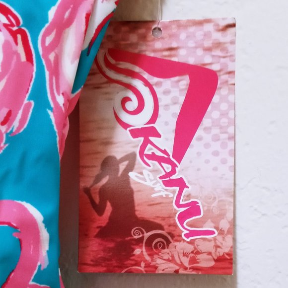 NEW Girls SZ14 One Piece Flamingo Bathing Suit Turquoise - Picture 10 of 10